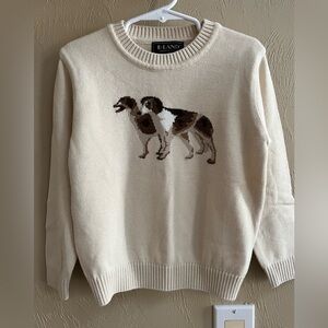 Cream Kids Sweater with Dog Design